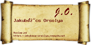 Jakubács Orsolya névjegykártya